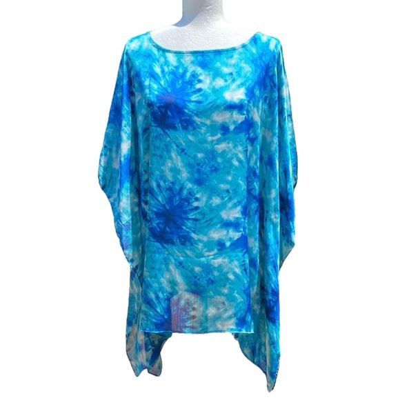 Chico’s Turquoise Poncho Top - Picture 2 of 9
